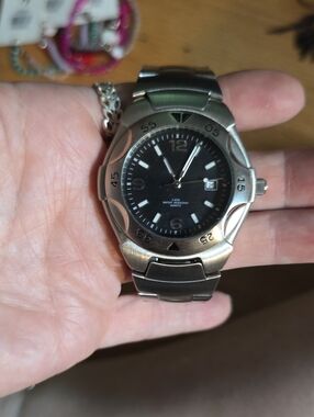 Stainless Steel Men's Analog Watch - Black Dial